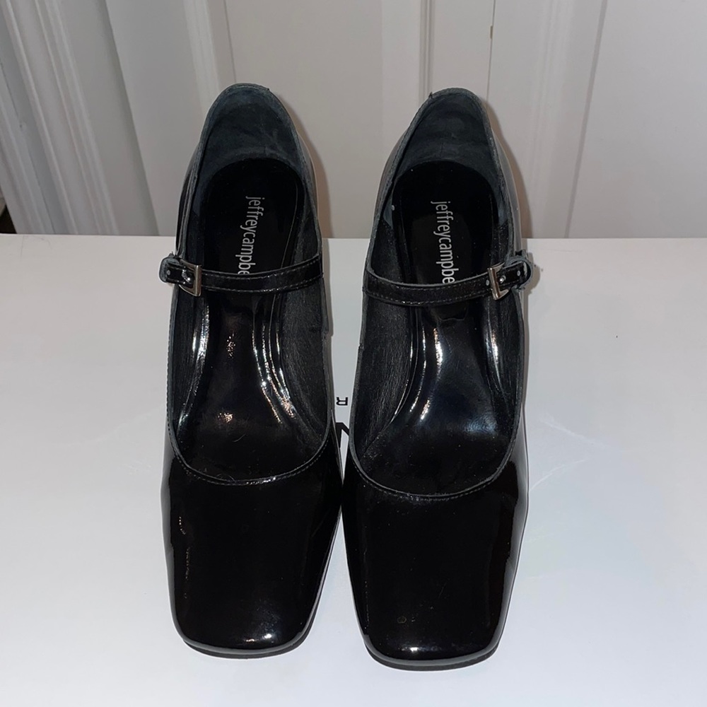 Jeffrey Campbell Bourdin Sz 8 Patent Black Leather Pump